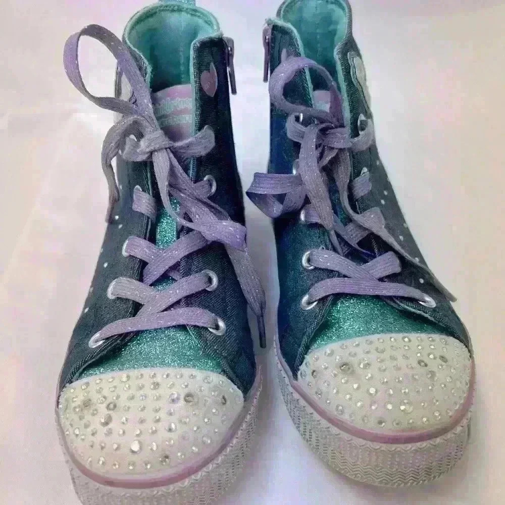 Sketchers girls Twinkle Lite Magnificent Mermaid sneakers. - Picture 6 of 11